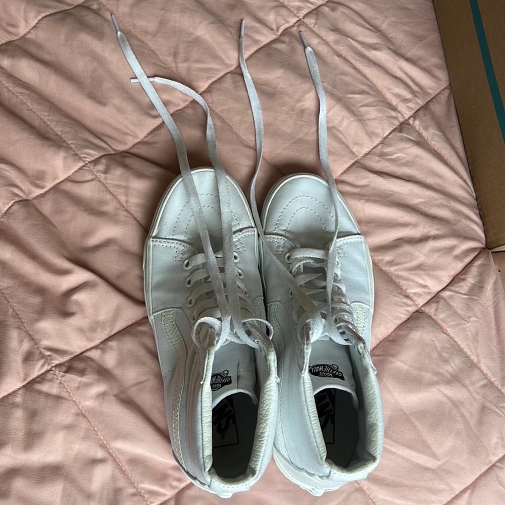 White high rise vans size 7 1/2.